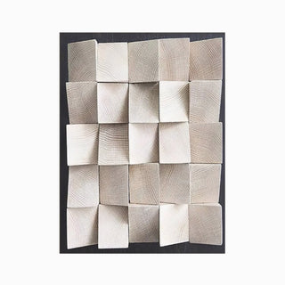 3D Abstract Blocks Wall Art | Neutral Wood Blocks | Serene Home Accent