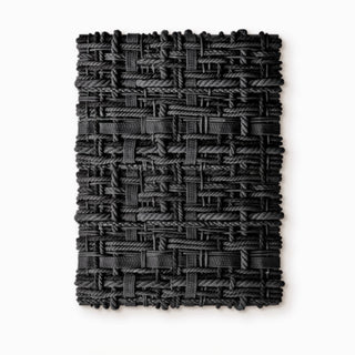 3D Modern Woven Texture Black Wall Art | Dimensional Black Wall Decor | Contemporary