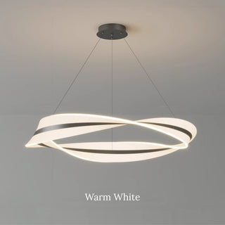 Elegant Spiral Ring LED Chandelier | French Styled Minimalist Contemporary Ceiling Light