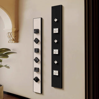 Geometric 3D Wall Art | Abstract Black & White Vertical Panels