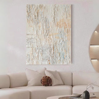 Hand-Painted Neutral Tones Impasto Style Painting | Abstract Canvas Handcrafted Painting for Minimalist Spaces