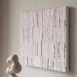 Handcrafted Heavy Textured Impasto White Wall Art | 3D Plaster Effect Relief | Modern Zen Minimalist Decor