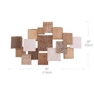 Handwoven Wood & Rattan Geometric 3D Wall Art | Natural Rustic Chic Hand-Braided Textured Décor