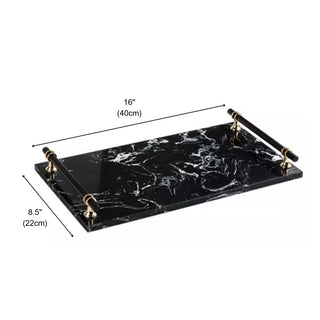Luxury Black Marble Decorative Tray | for Perfume, Jewelry, or Candle Display