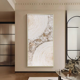 Luxury Shimmering 3D Handcrafted Mother of Pearl | Sand Textured | Champagne Gold Framed