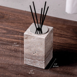 Luxury Natural Stone Bathroom Accessory Set | 5-Piece Solid Marble Vanity Organizer | Natural Beige Finish