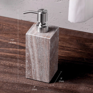 Luxury Natural Stone Bathroom Accessory Set | 5-Piece Solid Marble Vanity Organizer | Natural Beige Finish