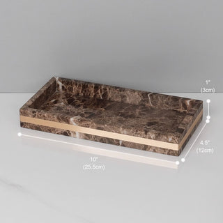 Luxury Premium Natural Brown Marble Bathroom Vanity Set Organizer | Spa Style Accessories