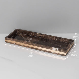 Luxury Premium Natural Brown Marble Bathroom Vanity Set Organizer | Spa Style Accessories