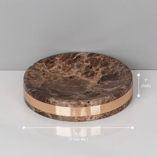 Luxury Premium Natural Brown Marble Bathroom Vanity Set Organizer | Spa Style Accessories
