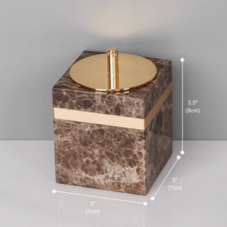 Luxury Premium Natural Brown Marble Bathroom Vanity Set Organizer | Spa Style Accessories