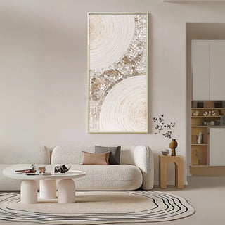 Luxury Shimmering 3D Handcrafted Mother of Pearl | Sand Textured | Champagne Gold Framed