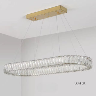 Luxury Sparkling Oval 3-side Crystal Chandelier | Luxury Dining Pendant Lighting