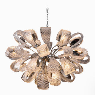 Post-contemporary Glass Flower Burst Chandelier | Glam Glass Sphere Pendant Light