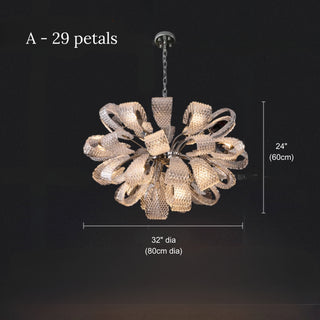 Post-contemporary Glass Flower Burst Chandelier | Glam Glass Sphere Pendant Light