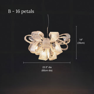 Post-contemporary Glass Flower Burst Chandelier | Glam Glass Sphere Pendant Light