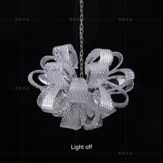 Post-contemporary Glass Flower Burst Chandelier | Glam Glass Sphere Pendant Light