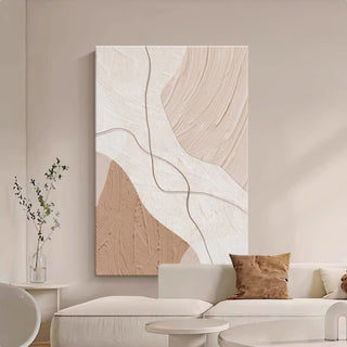 (Prints) Serene Fluid Abstract Wall Art | Muted Beige & Brown | Minimalist Art