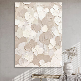 Sculptural Brushstroke Wall Art | 3D Impasto Effect | Neutral Beige & Cream Painting